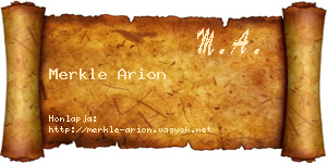 Merkle Arion névjegykártya